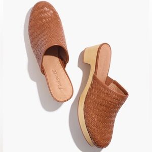 Madewell Woven Leather Mules in Brown